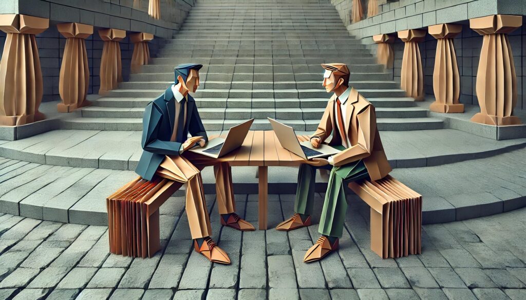 business-meeting-9190151_1920 two business people meeting at a desk outdoors